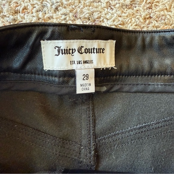 Juicy Couture Rodeo Pants Womens 29 Black Faux Leather High Rise - Picture 5 of 13